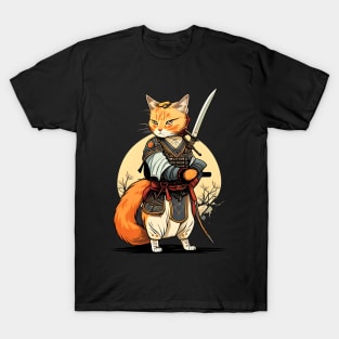 Japanese Cat Samurai Katana Catana - Love Cats T-Shirt